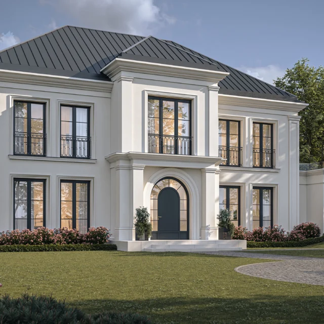 ✨✨Villa Lumière to ponad 400m2 świetnie zaprojektowanej przestrzeni:
👉🏻wydzielona kuchnia ze strefą śniadań
👉🏻duża strefa dzienna z salonem otwartym na 2 kondygnacje
👉🏻gabinet i siłownia 
👉🏻strefa SPA z sauną i ICE bath na tarasie
👉🏻przestronna sypialnia z garderobą i salonem kąpielowym 
👉🏻2 sypialnie z łazienkami
👉🏻pralnia 

Mamy tutaj też podyktowany geometria działki garaż na 2 samochody z pojedynczymi bramami, co pozwoliło nam na fajne rozrzeźbienie 👊🏻👊🏻

#designbyUR #UniqueResidence #classicarchitecture