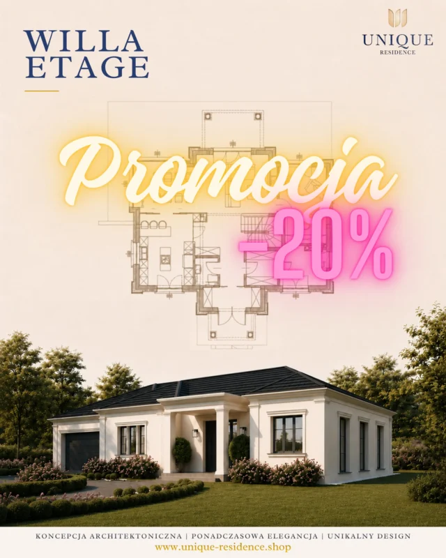 Wakacyjna promocja w UR 👉🏻 zrób pierwszy krok w stronę marzeń, a przy okazji skorzystaj z naszej promocji –20%

Prawdziwy luksus zaczyna się od przestrzeni.

Nie chodzi wyłącznie o metry kwadratowe. Chodzi o swobodę życia, komfort codzienności i poczucie, że każdy element został zaprojektowany dokładnie tam, gdzie powinien być.
-----
Willa Étage 🤩🤩 powstała z myślą o inwestorach poszukujących wyjątkowego komfortu życia w eleganckiej, parterowej formie. Rozłożysta bryła, reprezentacyjne przeszklenia i doskonałe proporcje sprawiają, że dom harmonijnie wpisuje się zarówno w nowoczesne, jak i klasyczne otoczenie.

To miejsce stworzone do życia. Do rodzinnych spotkań, wspólnych wieczorów i codzienności, która nabiera wyjątkowego charakteru dzięki dobrze zaprojektowanej przestrzeni.

W ramach letniej promocji z kodem: LATO ☀️☀️ możesz zamówić ten wyjątkowy projekt z rabatem 20%.

Jeżeli chcesz zdążyć z formalnościami i uzyskaniem pozwolenia na budowę przed kolejnym sezonem, to idealny moment na działanie.

✨ Nie budujesz domu na kilka lat. Budujesz go na znaczną część życia.
👉 Sprawdź willę Étage: [link do projektów w BIO]
📩 Zapraszamy do kontaktu.

#LATO #WillaEtage #UniqueResidence #DomParterowyPremium #ArchitekturaPremium
