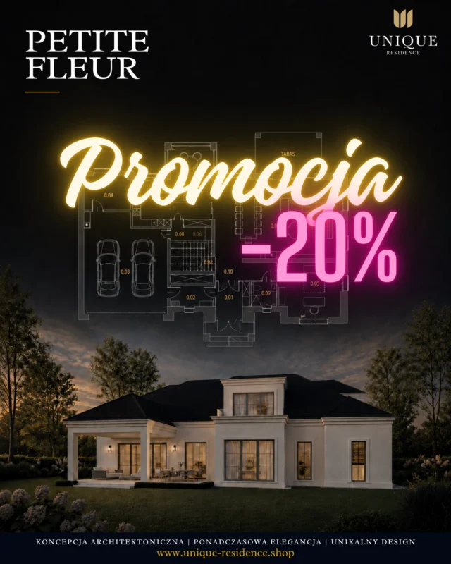 Wakacyjna promocja w UR 👉🏻 koniecznie odbierz rabat 20%

Są miejsca, które od pierwszej chwili wywołują emocje.

Petite Fleur ma swój wyjątkowy urok, który nie przeminie mimo upływu lat. Inspirowany architekturą pełną elegancji, światła i harmonii.
-----
Petite Fleur 🌸🌸 zachwyca charakterem. Wyważone proporcje, subtelne lukarny oraz elegancka sylwetka budynku tworzą ponadczasową kompozycję, która przyciąga uwagę niezależnie od epoki.

Willa została zaprojektowana z myślą o niezwykłej funkcjonalności przestrzeni, dopracowanej w najmniejszych detalach. To propozycja dla inwestorów, którzy chcą codziennie wracać do miejsca pełnego harmonii, wyważenia i wyjątkowego klimatu.

W ramach letniej promocji z kodem: LATO ☀️☀️ możesz odebrać 20% rabatu.

Jeżeli marzysz o rozpoczęciu własnej inwestycji jeszcze przed zakończeniem sezonu budowlanego, to jedna z najlepszych okazji w tym roku!

✨ Ponadczasowa architektura nigdy nie wychodzi z mody.
👉 Poznaj willę Petite Fleur: [link do projektów w BIO]
📩 Skontaktuj się z nami.

#PetiteFleur #UniqueResidence #LATO #DomPremium #KlasycznaArchitektura