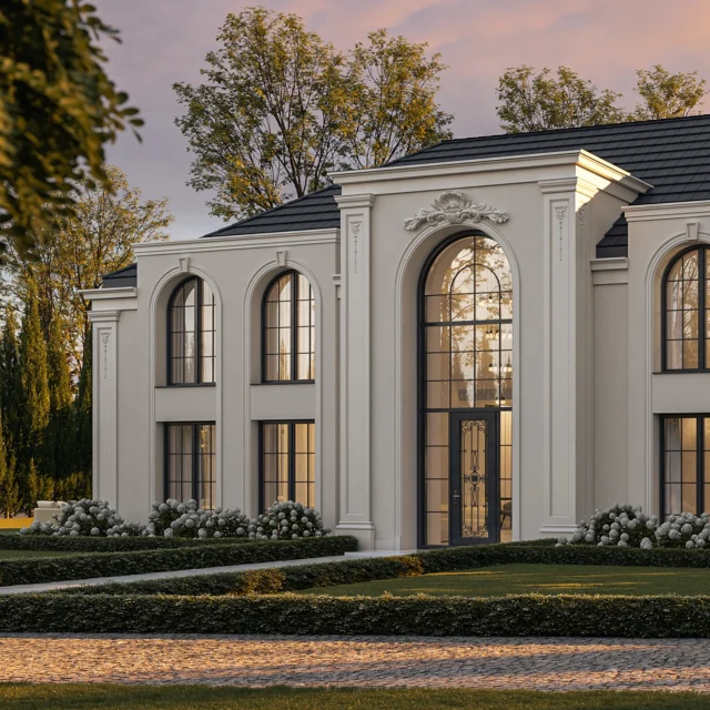 Willa Belle Epoque ⚜️⚜️ czy uwierzycie jak powiemy Wam, że projekt ma mniej niż 400m2? 🤔

Wszystko przez fakt, że strefa dzienna z salonem i jadalnia o wielkości 70m2 jest w całości otwarta na 2 kondygnacje, a doświetlać ją będę wspaniale okna z łukowymi nadprożami 😍😍

Do tego przy strefie wejścia również pojawia się spore otwarcie na 2 kondygnacje i piękny świetlik ☀️☀️

Dajcie znać czy jesteście zaskoczeni wielkością? 😉

#designbyUR #UniqueResidence #classicarchitecture